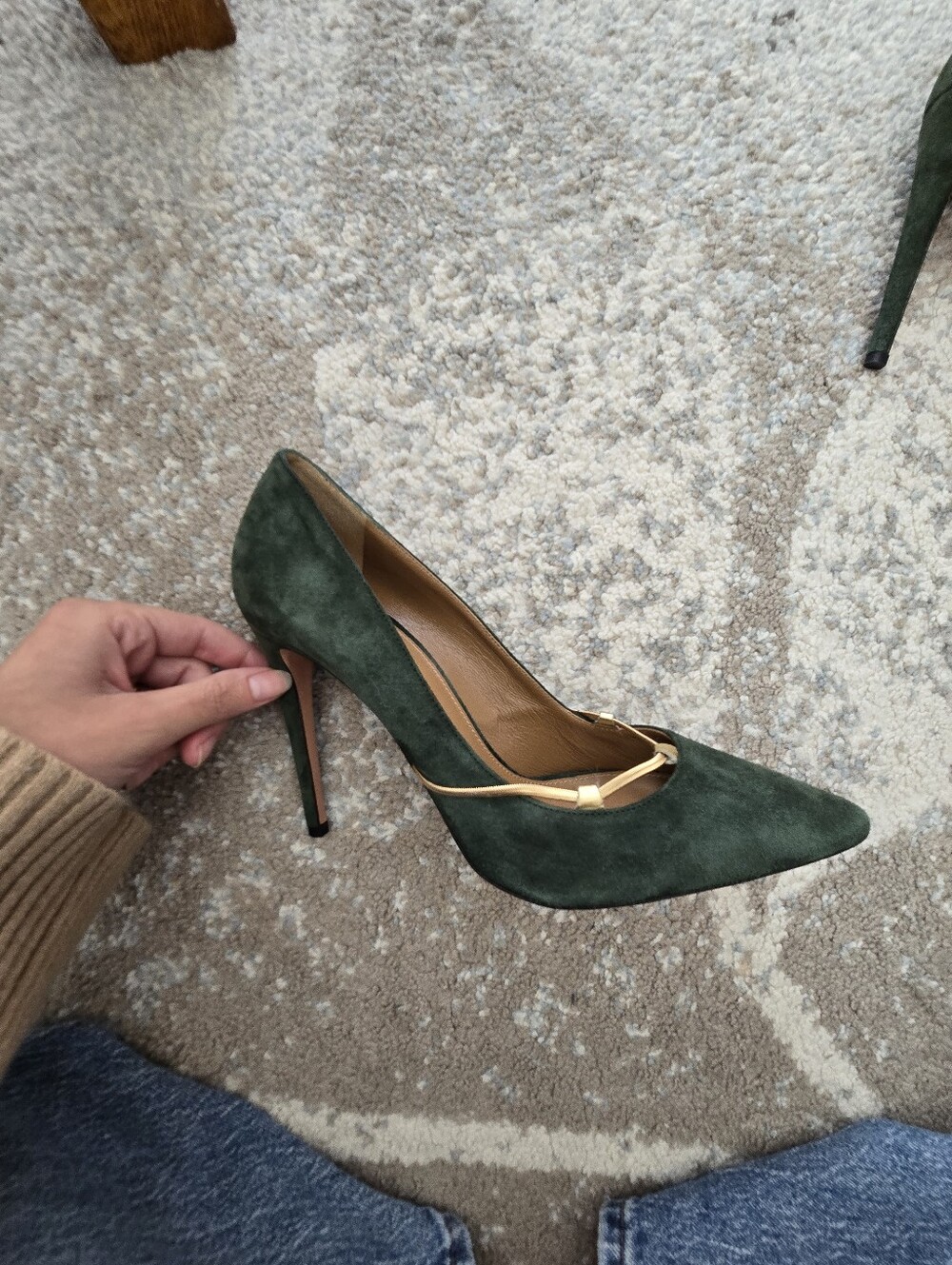 Aquazzura Green Suede Heels